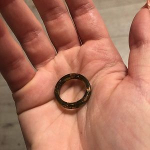 Dark Green and Gold Resin Ring